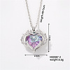 Shiny Gradient Crystal Ocean Heart Pendant Necklace with Full Rhinestone PF5325-2-1