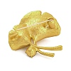 Alloy Crystal Rhinestone & Plastic Pearl Ginkgo Leaf Brooch for Women LS-JEWB-M045-07G-2