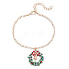 Christmas Wreath & Christmas Bell Alloy Charm Bracelets WG06691-01-3