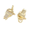 Brass Micro Pave Clear Cubic Zirconia Pendants CU-CBA9AFC-01G-33-2