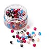 Transparent Frosted Glass Beads and Two Tone Crackle Glass Beads FGLA-CD0001-01-8