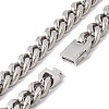 Non-Tarnish 304 Stainless Steel Curb Chains Necklace for Women NJEW-E155-08P-01-4