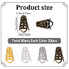 80Pcs 4 Colors Iron Bead Caps IFIN-YW0004-01-2