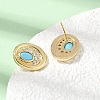 Brass Micro Pave Cubic Zirconia Stud Earrings EJEW-G471-13G-05-2