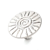 Big Flat Round with Sun Alloy Open Cuff Rings for Women LS-RJEW-U006-04P-2
