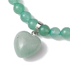 2pcs 2 Styles 6mm Round & Chip Natural Green Aventurine Beaded Stretch Bracelet Sets BJEW-TA00517-02-5