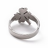 Non-Tarnish 201 Stainless Steel Clover Finger Ring RJEW-J051-07P-3