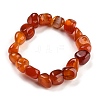 Dyed & Heated Natural Agate Nugget Beaded Stretch Bracelets BJEW-H238-01C-1