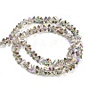 Electroplate Transparent Glass Beads Strands X-EGLA-P052-02A-HR01-2