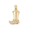 Brass Micro Pave Cubic Zirconia Pandents KK-R100-08G-1