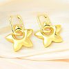 Star Brass Hoop Earrings for Women EJEW-U057-06C-01G-1