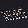 316L Surgical Stainless Steel Clear Cubic Zirconia Star Cartilage Earrings WGC4894-05-3