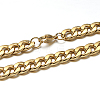 304 Stainless Steel Cuban Link Chain Necklaces and Bracelets Jewelry Sets SJEW-O065-A-04G-1