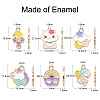 60Pcs 6 Styles Alloy Enamel Pendants ENAM-CJ0004-90-2