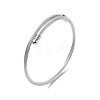 Tarnish Resistant 304 Stainless Steel Open Cuff Bangle with Oval Beaded BJEW-C031-01P-7