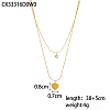 304 Stainless Steel Micro Pave Cubic Zirconia Double Layer Necklaces NJEW-OY002-46G-2