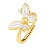 Brass Micro Pave Cubic Zirconia Adjustable Ring Components KK-CBAC351-04G-2