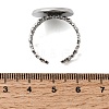 Hollow Flower 304 Stainless Steel Cuff Ring Components STAS-P454-03E-P-3