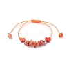 Natural & Synthetic Mixed Gemstone Chips & Cross Braided Bead Bracelet for Women BJEW-JB09254-4