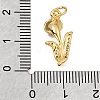 Brass Micro Pave Clear Cubic Zirconia Pendants CU-G605-18G-04-3