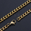 Men's 304 Stainless Steel Cuban Link Chain Necklaces NJEW-T012-04A-56-G-1