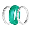 3Pcs Stackable Birthstone Silicone Finger Rings PW-WGC6D7D-10-1