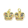 Brass Micro Pave Colorful Cubic Zirconia Charms KK-E068-VF092-2