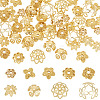 54Pcs 9 Styles Brass Bead Caps KK-TA0003-43-1