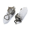 Natural Quartz Crystal Faceted Pointed Bullet Big Pendants G-Q165-02AS-07-2