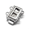 Rhodium Plated 925 Sterling Silver Box Clasps STER-L057-016P-2