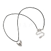 304 Stainless Steel Heart Pendant Necklaces for Women NJEW-F328-17P-2