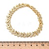 V Shape Brass Micro Pave Clear Cubic Zirconia Link Chain Bracelets BJEW-C130-04G-5