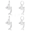 4Pcs 925 Sterling Silver Dolphin Charms STER-PH0002-30-1