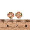 Brass Cubic Zirconia Bead Caps ZIRC-L105-03A-G-3