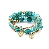 Bohemian Handwork Multi-Colored Stone Beaded Bracelet AJEW-Z038-01A-1