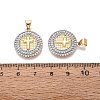 Religion Brass Micro Pave Clear Cubic Zirconia Pendants KK-N287-44GP-03-3