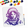 MAYJOYDIY US 1Pc Astronaut Theme PET Hollow Out Drawing Painting Stencils DIY-MA0002-77-1