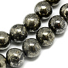 Natural Pyrite Beads Strands G-S265-03-8mm-3