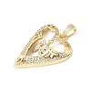 Brass Micro Pave Clear Cubic Zirconia Pendants KK-E799-01B-G-2