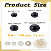 140 Sets 4 Styles Plastic Doll Craft Eyes DOLL-LP0001-14-2
