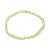 Faceted Rondelle Natural Peridot Beads Stretch Bracelets BJEW-JB06383-05-1