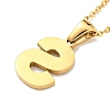 Ion Plating(IP) Initial Letter 304 Stainless Steel Pendant Necklaces NJEW-M199-01G-S-2