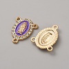 Zinc Alloy Enamel Religion Oval with Virgin Mary Chandelier Component Links FIND-WH0366-384G-04-2