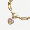 Brass Glass Locket Charm Paperclip Chain Bracelets WGA7A33-01-2