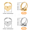 SUPERFINDINGS 4Pcs 2 Colors 304 Stainless Steel Open Cuff Ring Findings STAS-FH0002-13-2