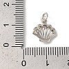 Rack Plating Brass Clear Cubic Zirconia Charms KK-Z056-28P-3