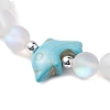 Beach Dolphin Dyed Synthetic Turquoise Bead Bracelets BJEW-JB10252-03-2