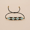 Evil Eye Glass Seed Bead Adjustable Bracelets RH2974-2-1