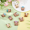 16Pcs 8 Styles Elk & Yak Food Grade Eco-Friendly Silicone Focal Beads SIL-ME0001-04-5