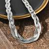 Non-Tarnish 304 Stainless Steel Interlocking Triple Herringbone Chain Necklace for Men Women NJEW-H167-01P-1